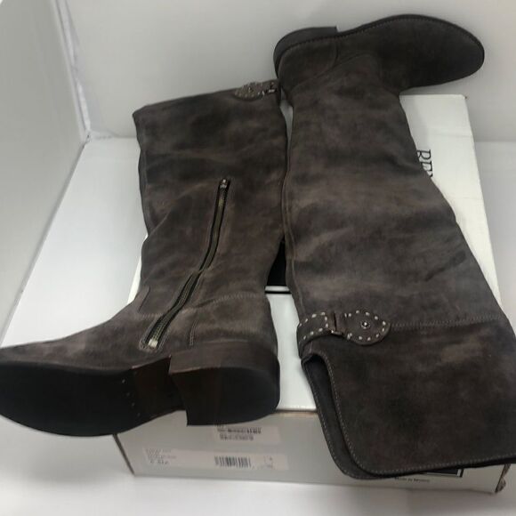 FRYE Women's Shirley Over-The-Knee Engineer Boot Size 5.5 NEW Smoke Color - Picture 3 of 15